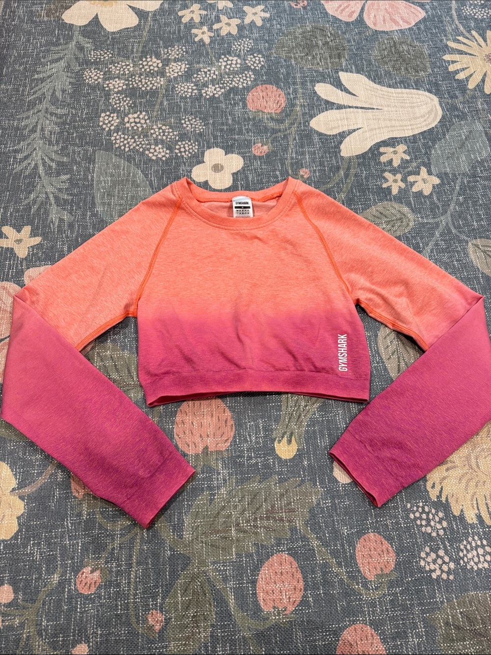 Gymshark Adapt Ombré Seamless Long Sleeve Crop Top Sz M